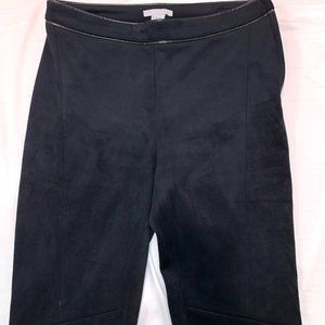 Faux suede black skinny pants